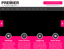 Tablet Screenshot of premierentertainmentandevents.com